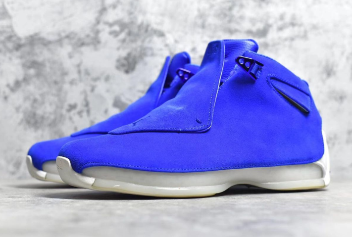 New Air Jordan 18 Blue Suede Shoes - Click Image to Close